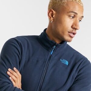 The North Face 100 Glacier Full Zip Fleece Jacket in Blue, size Medium